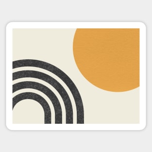 Mid Century Modern Gold - Sun & Rainbow Horizon Sticker